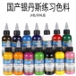 国产银丹斯初学者练习纹身色料 14色60ml/瓶 纹绣纯植物练习墨水